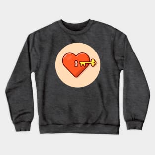 Love And Key Cartoon Vector Icon Illustration (2) Crewneck Sweatshirt